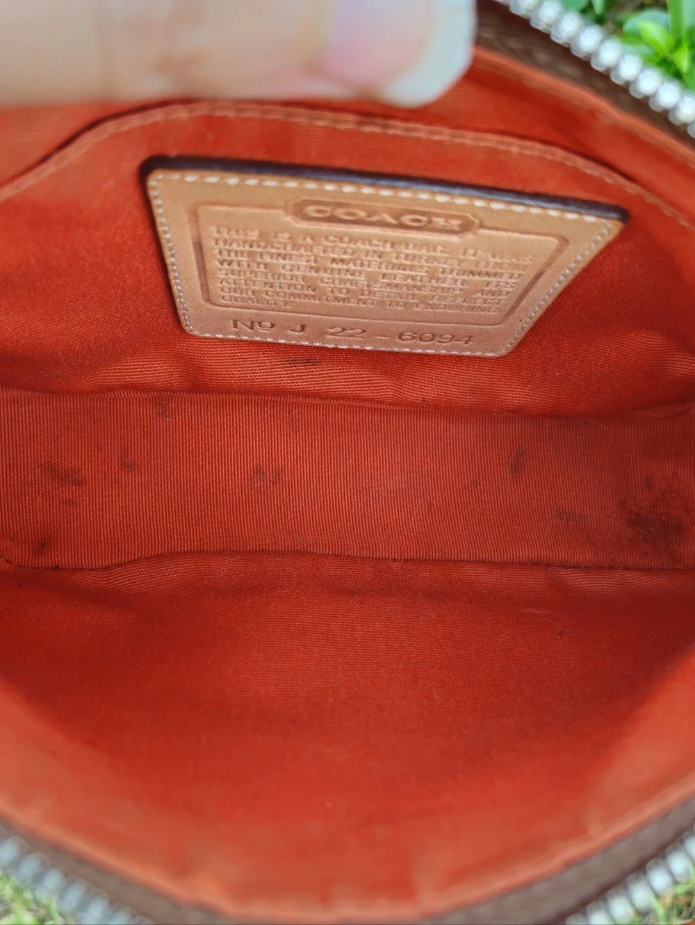 Vintage Coach 6094 Signature Demi Shoulder Bag Y2K Khaki Brown Leather